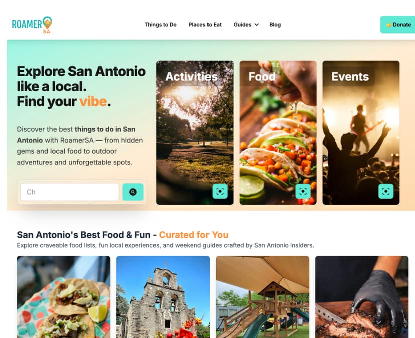 RoamerSA – A Curated Discovery Tool for San Antonio, TX